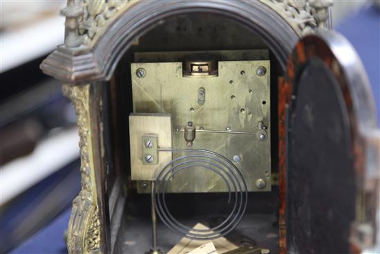 A Victorian ormolu and tortoiseshell mantel clock, 18.5in.